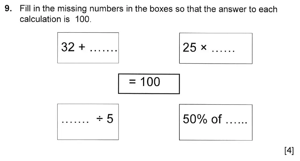 Question 9 - Haberdashers Monmouth Girls School HABS Entrance Examination 2015