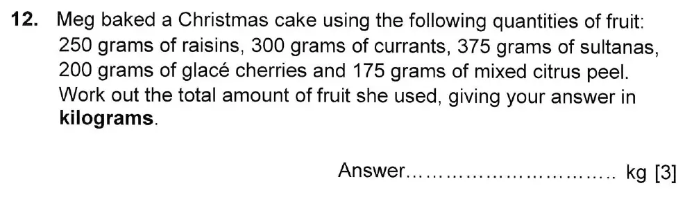 Question 12 - Haberdashers Monmouth Girls School HABS Entrance Examination 2015