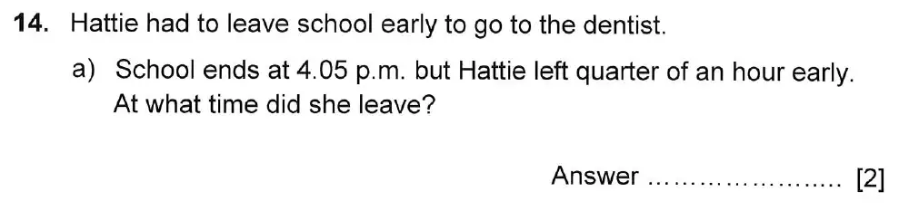 Question 14(a) - Haberdashers Monmouth Girls School HABS Entrance Examination 2015