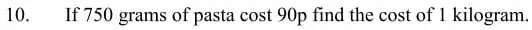Question 10 - Haberdashers’ Aske’s Boys’ School (HABS) 11 Plus Maths Sample Paper – 2009