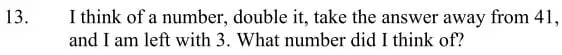Question 13 - Haberdashers’ Aske’s Boys’ School (HABS) 11 Plus Maths Sample Paper – 2009
