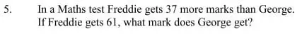Question 5 - Haberdashers’ Aske’s Boys’ School (HABS) 11 Plus Maths Sample Paper – 2009