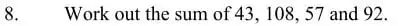 Question 8 - Haberdashers’ Aske’s Boys’ School (HABS) 11 Plus Maths Sample Paper – 2009