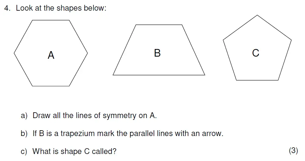 Question 4(a,b,c) - Haileybury - 11 Plus Maths Sample Assessment 1 - 2025