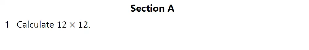 Question 1 - Haileybury 11 Plus Maths Sample Assessment 3 - 2022