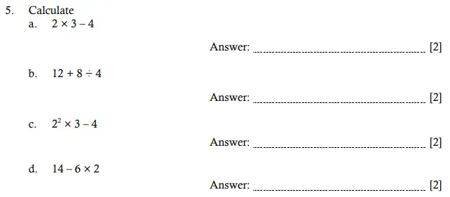 Question 5(a,b,c,d) - Hampton Court House 11 Plus Entrance Exam Maths - 2024