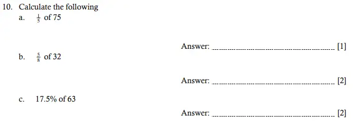 Question 10(a,b,c) - Hampton Court House 11 Plus Entrance Exam Maths - 2024