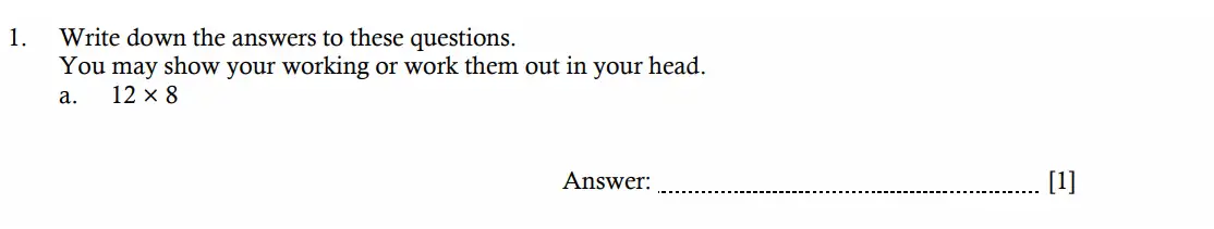 Question 1(a) - Hampton Court House - 11 Plus Maths Entrance Exam - 2026