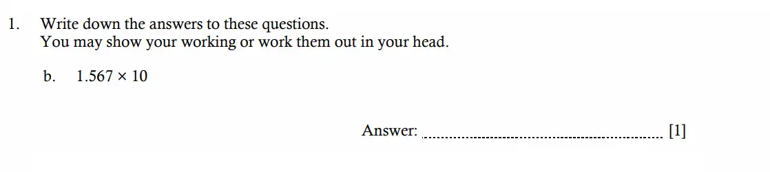 Question 1(b) - Hampton Court House - 11 Plus Maths Entrance Exam - 2026