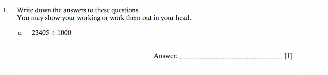 Question 1(c) - Hampton Court House - 11 Plus Maths Entrance Exam - 2026