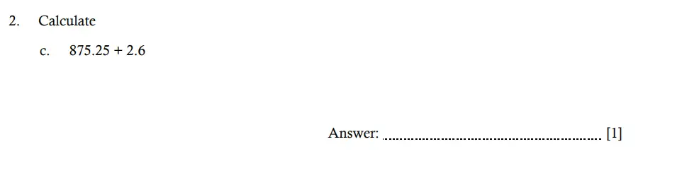 Question 2(c) - Hampton Court House - 11 Plus Maths Entrance Exam - 2026
