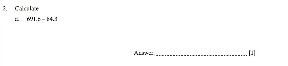 Question 2(d) - Hampton Court House - 11 Plus Maths Entrance Exam - 2026