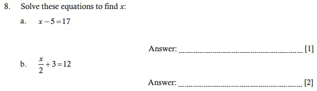 Question 8(a,b) - Hampton Court House 11 Plus Maths Sample Paper