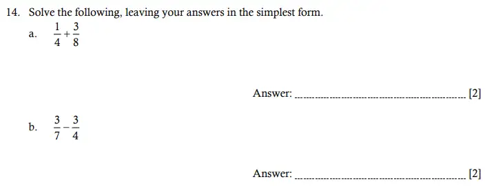 Question 14(a,b) - Hampton Court House 11 Plus Maths Sample Paper