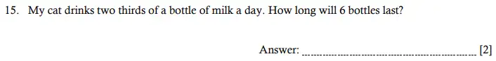 Question 15 - Hampton Court House 11 Plus Maths Sample Paper