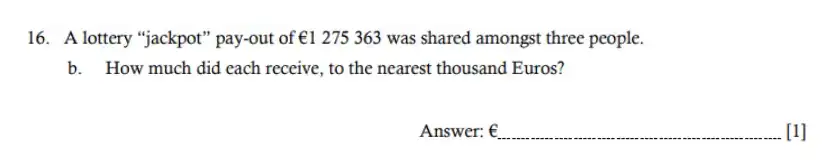 Question 16(b) - Hampton Court House - 11 Plus Maths Sample Paper - 2026