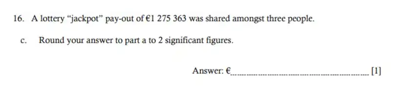 Question 16(c) - Hampton Court House - 11 Plus Maths Sample Paper - 2026