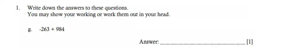 Question 1(g) - Hampton Court House - 11 Plus Maths Sample Paper - 2026