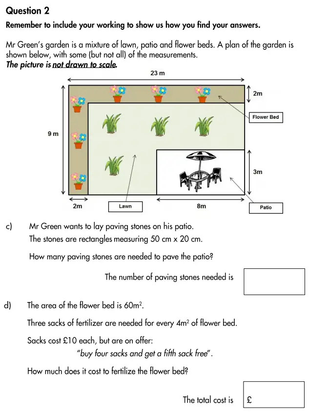 Question 2(c,d) - Highgate School – 11+ Assessment sample Mathematics test A - 2024