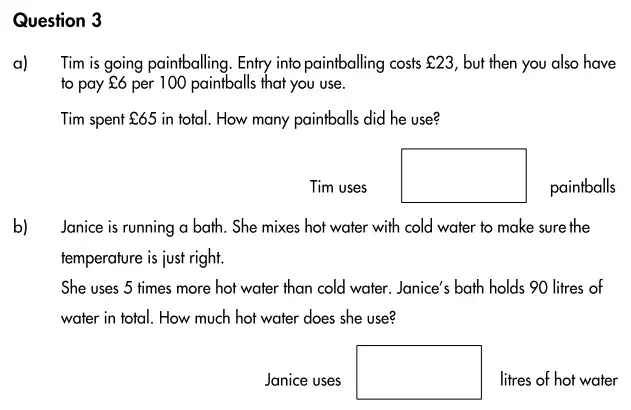 Question 3(a,b) - Highgate School – 11+ Assessment sample Mathematics test A - 2024