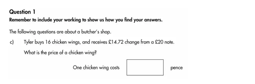 Question 1(c) - Highgate School – 11 Plus Assessment Sample Mathematics Test A - 2026