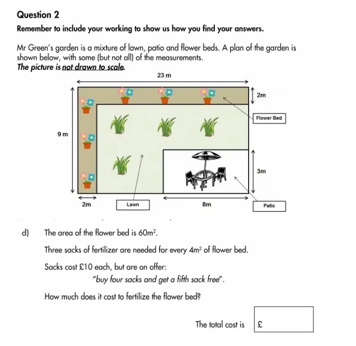 Question 2(d) - Highgate School – 11 Plus Assessment Sample Mathematics Test A - 2026