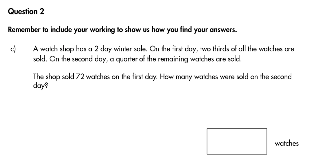 Question 2(c) - Highgate School – 11 Plus Assessment Sample Mathematics Test B - 2026