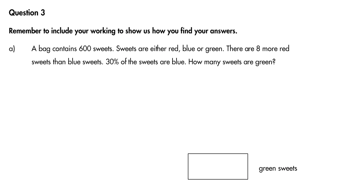 Question 3(a) - Highgate School – 11 Plus Assessment Sample Mathematics Test B - 2026