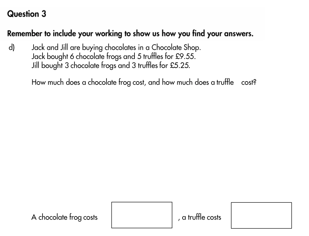 Question 3(d) - Highgate School – 11 Plus Assessment Sample Mathematics Test B - 2026