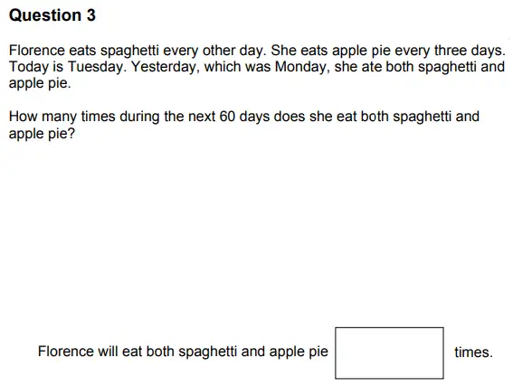 Question 3 - Highgate School 11 Plus Maths 2013 Sample Paper