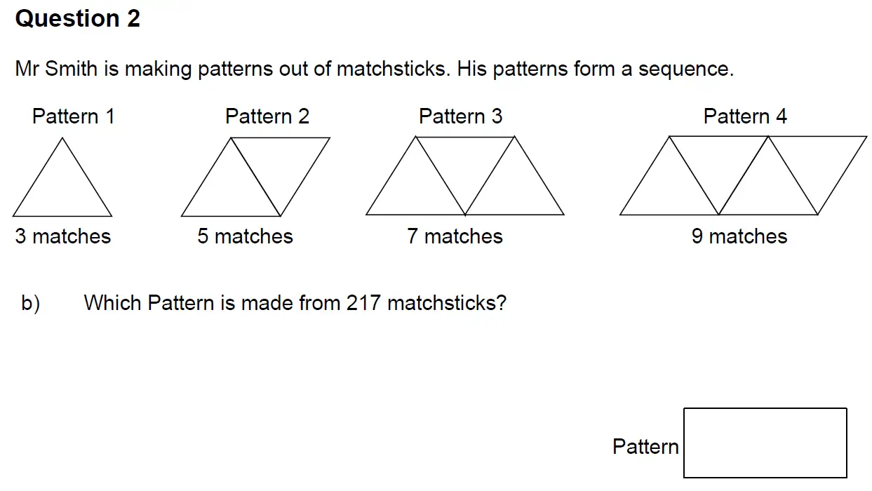 Question 2(b) - Highgate School – 11+ Assessment sample Mathematics test C - 2024