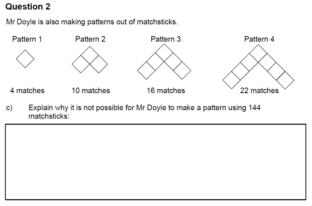 Question 2(c) - Highgate School – 11+ Assessment sample Mathematics test C - 2024