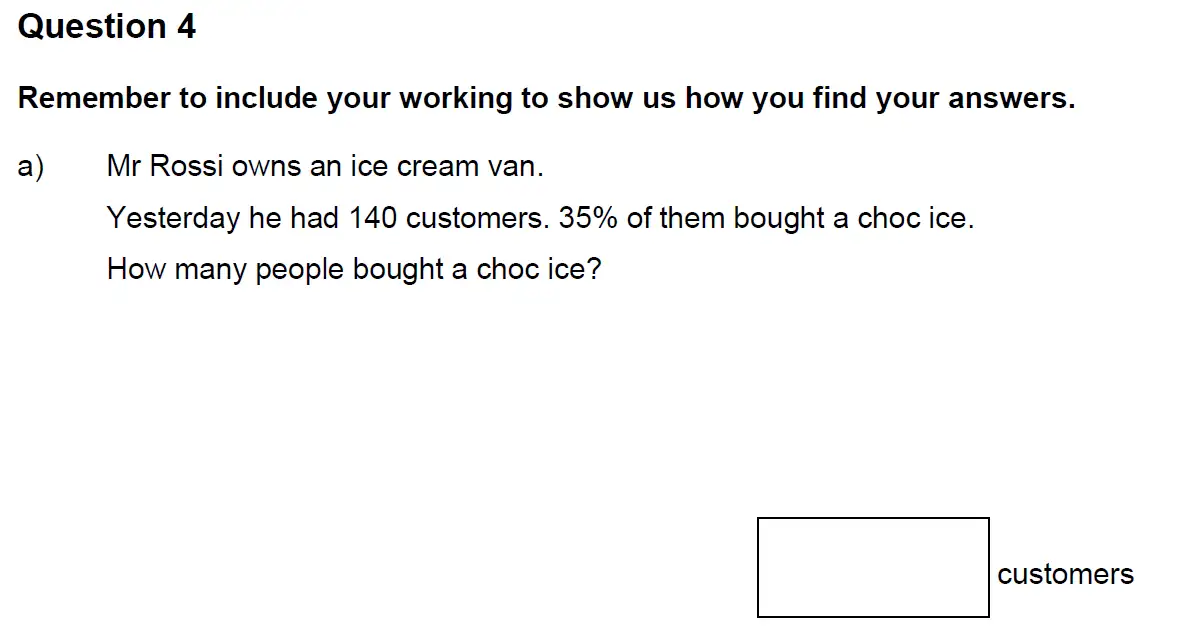 Question 4(a) - Highgate School – 11+ Assessment sample Mathematics test C - 2024