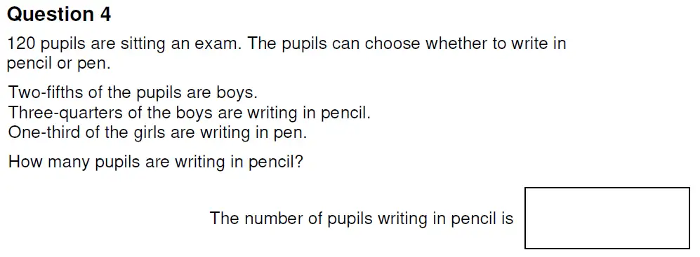Question 4 - Highgate School 11 Plus Maths Sample Paper D - 2024