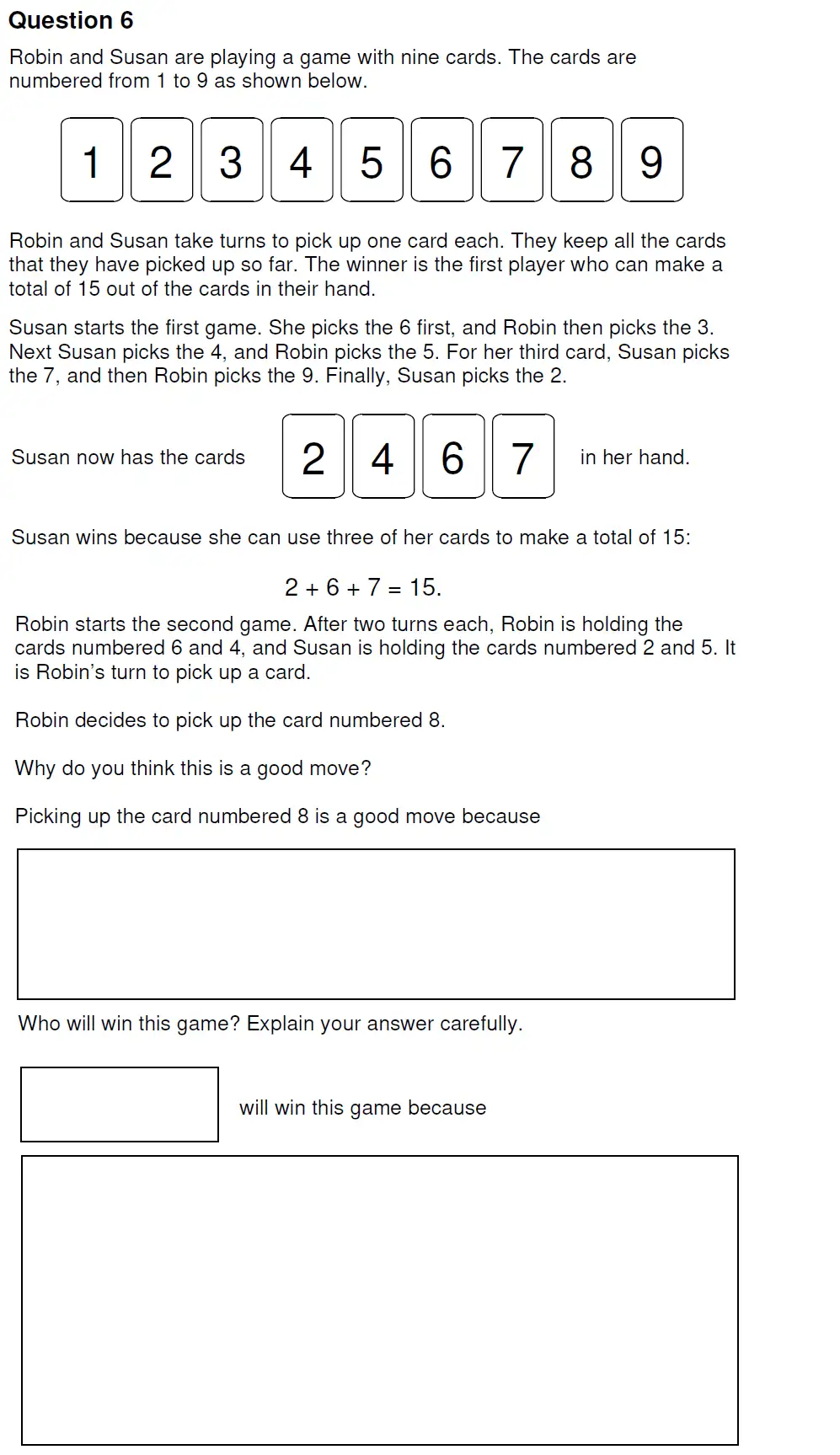 Question 6 - Highgate School 11 Plus Maths Sample Paper D - 2024