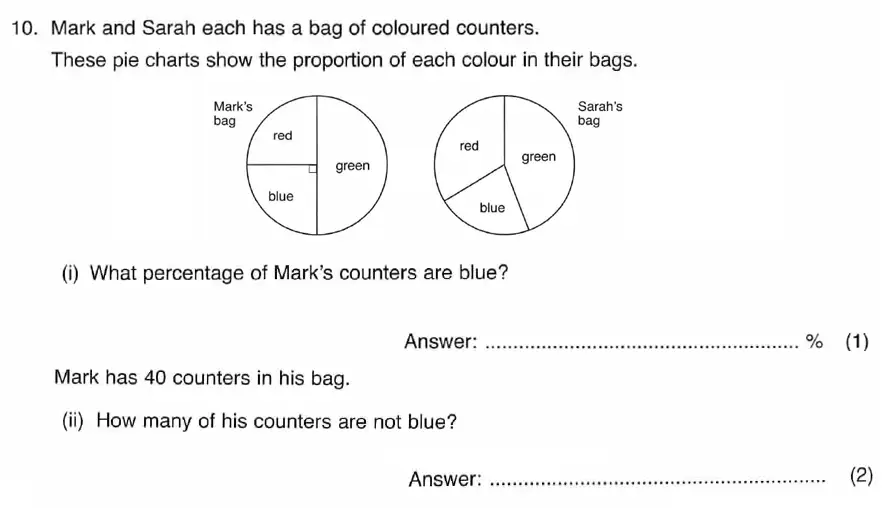 Question 10(10(i),10(ii)) - ISEB - 11+ Maths Practice Paper - 2008-2009
