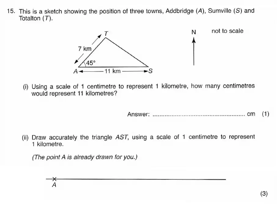 Question 15(15(i),15(ii)) - ISEB - 11+ Maths Practice Paper - 2008-2009