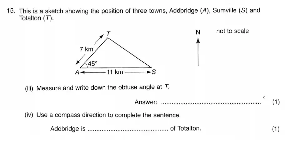Question 15(15(iii),15(iv)) - ISEB - 11+ Maths Practice Paper - 2008-2009