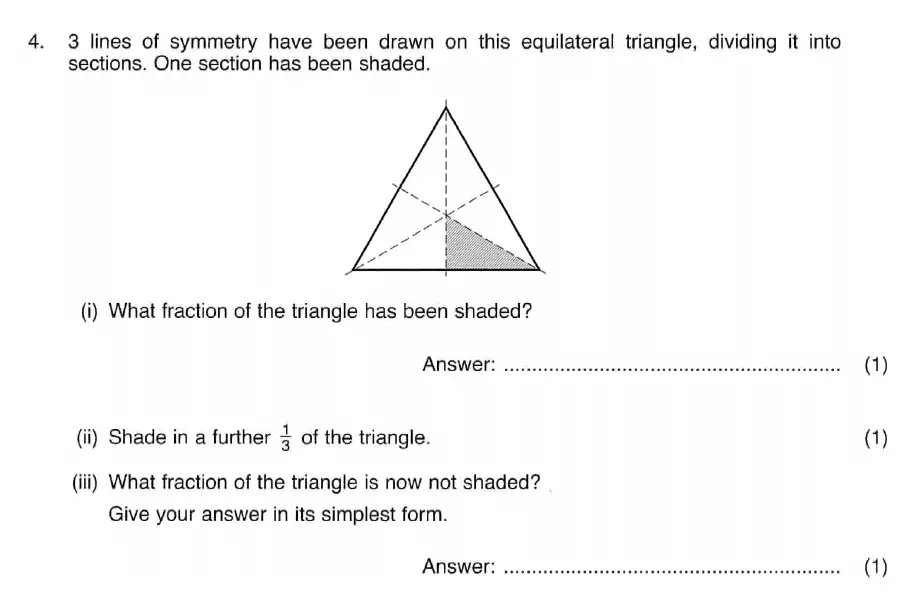 Question 4(i,4(ii),4(iii)) - ISEB - 11+ Maths Practice Paper - 2008-2009