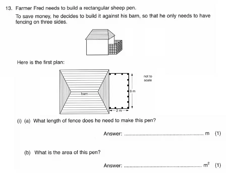 Question 13(i) - ISEB 11 Plus Maths 2008 Practice Paper