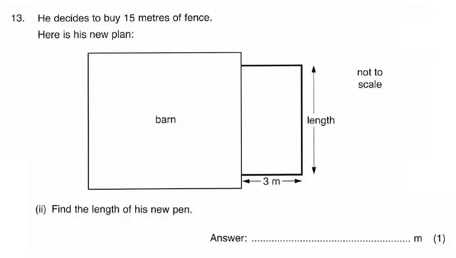 Question 13(ii) - ISEB 11 Plus Maths 2008 Practice Paper