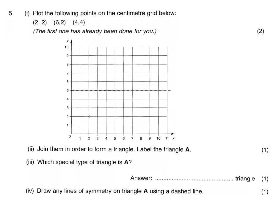 Question 5(a,b,c,d) - ISEB 11 Plus Maths 2008 Practice Paper