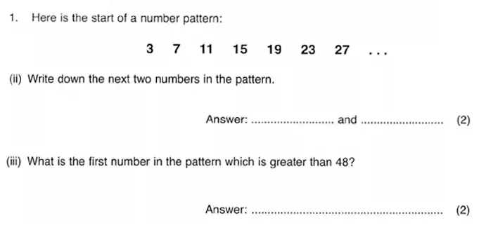 Question 02 - ISEB 11 Plus Maths 2009-10 Practice Paper