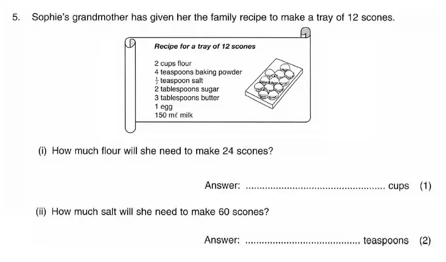 Question 5(i, ii) - ISEB 11 Plus Maths 2009 Practice Paper