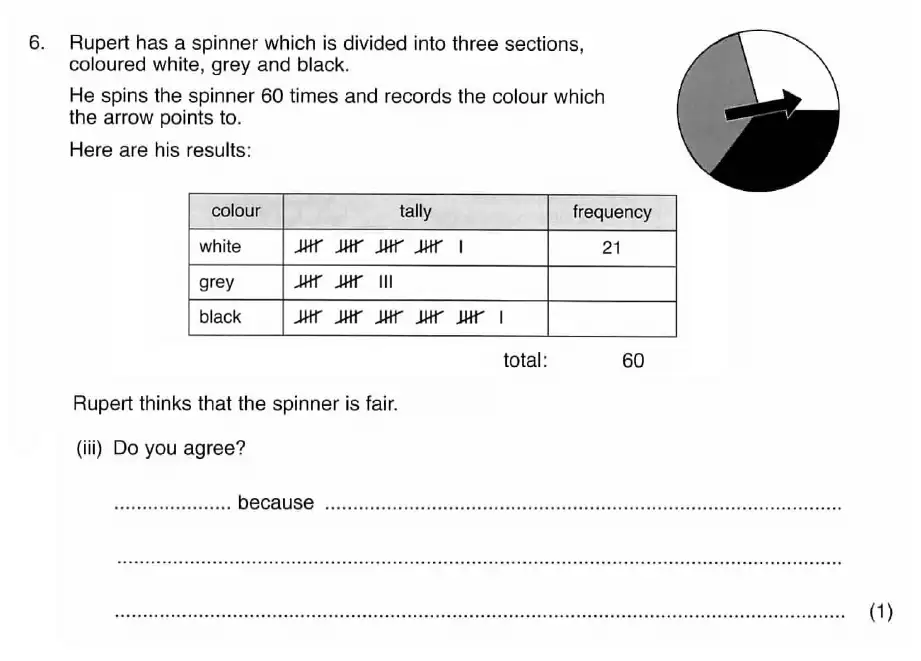 Question 6(iii) - ISEB 11 Plus Maths 2009 Practice Paper