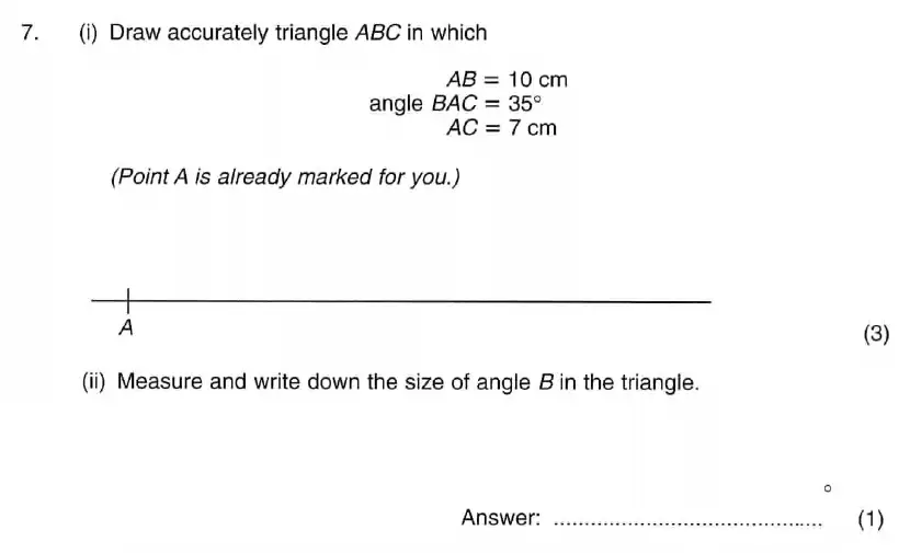 Question 7(i, ii) - ISEB 11 Plus Maths 2009 Practice Paper