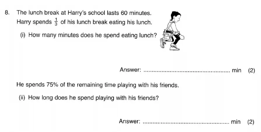 Question 8(i, ii) - ISEB 11 Plus Maths 2009 Practice Paper