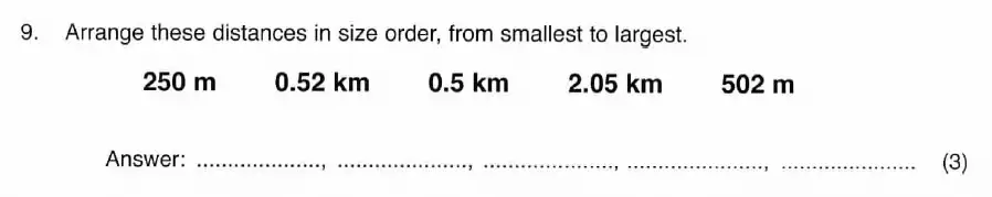 Question 9 - ISEB 11 Plus Maths 2009 Practice Paper