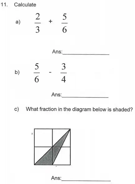 Question 11(a,b,c) - James Allen’s Girls’ School – 11+ Maths Sample Paper - 2024