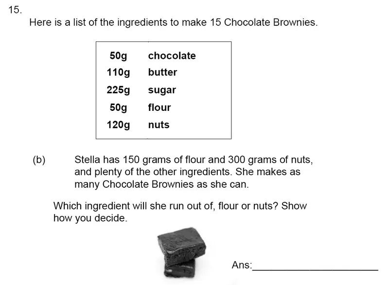 Question 15(b) - James Allen’s Girls’ School – 11+ Maths Sample Paper 1 – 2023